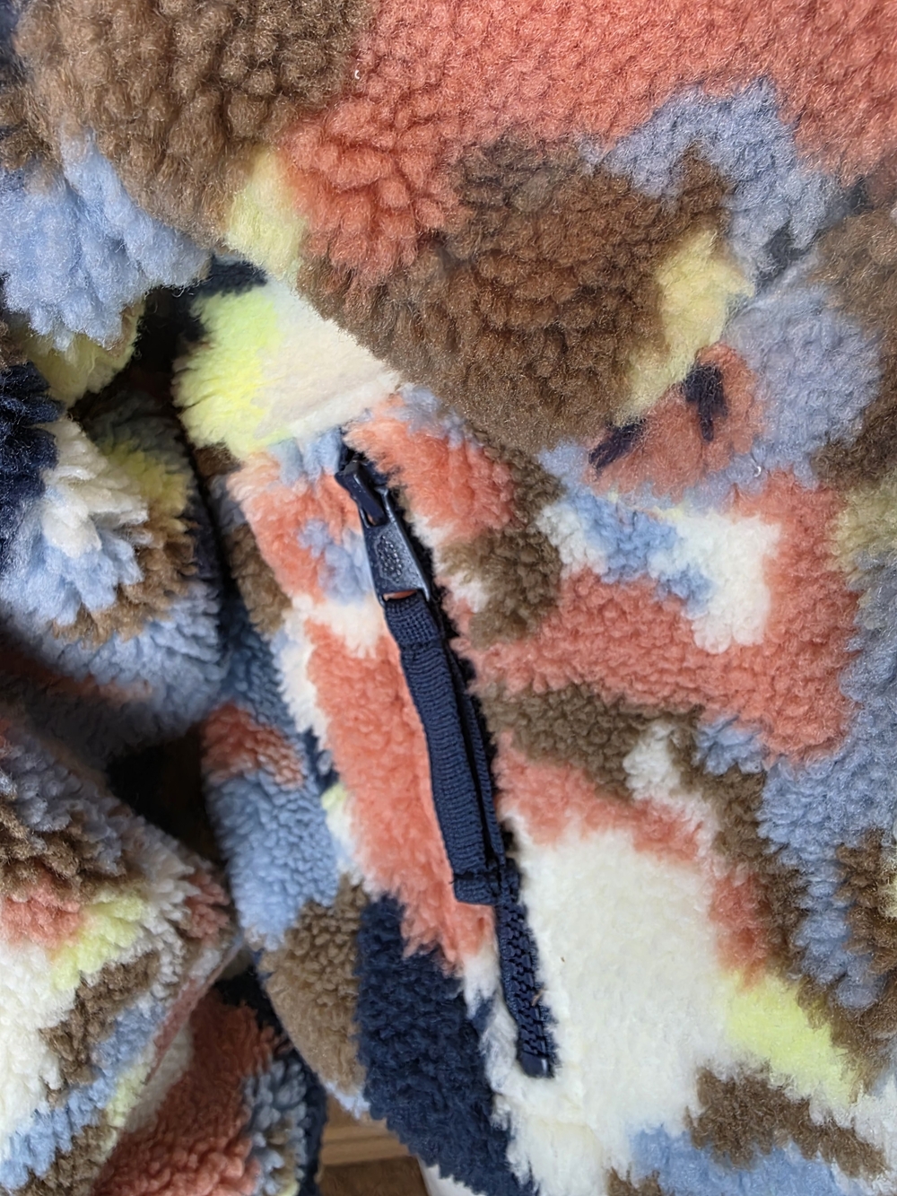NEW Free People Multi-Color Sherpa Pullover with YELLOW LIME Trim HIT THE SLOPES - Picture 6 of 9